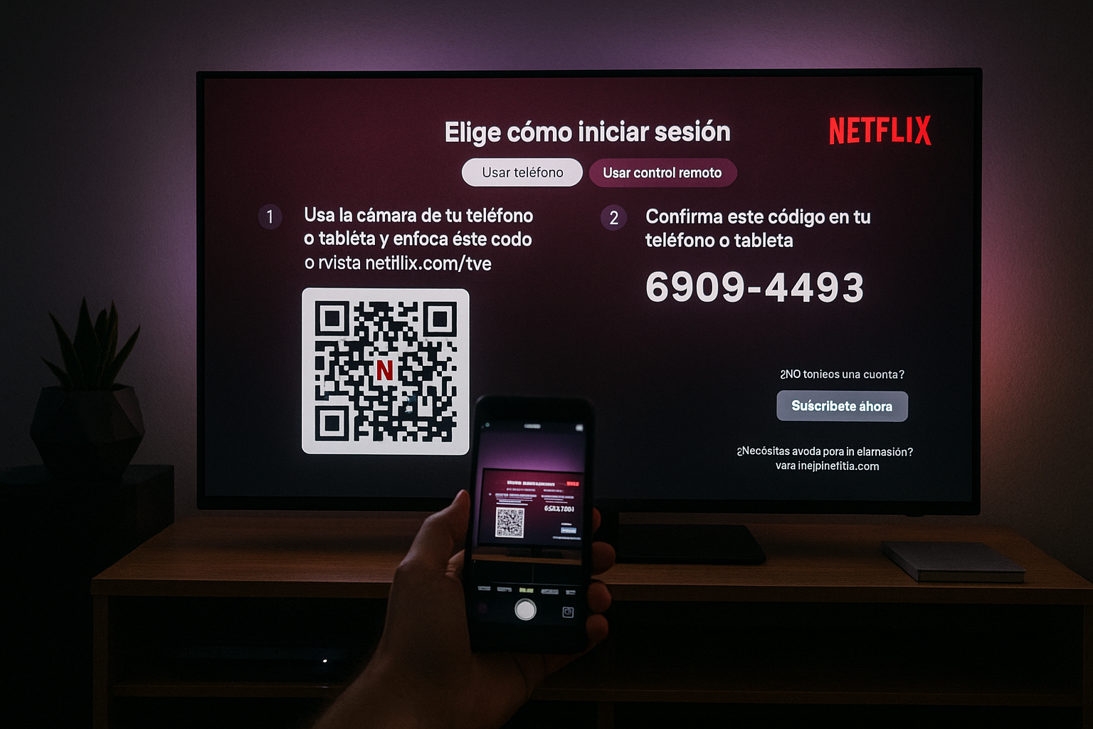 Ejemplo de código QR en TV